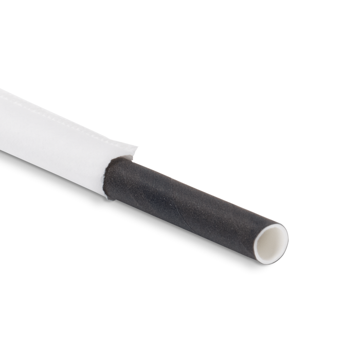 Papier-Strohhalme, schwarz, einzeln verpackt, Ø 0,6 x 20 cm