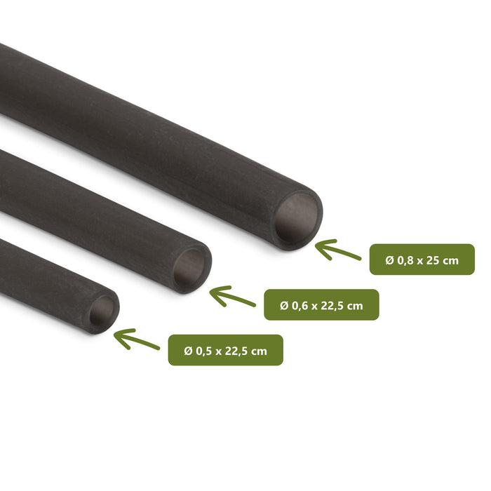 Edible rice straws, black, Ø 0.5 x 22.5 cm