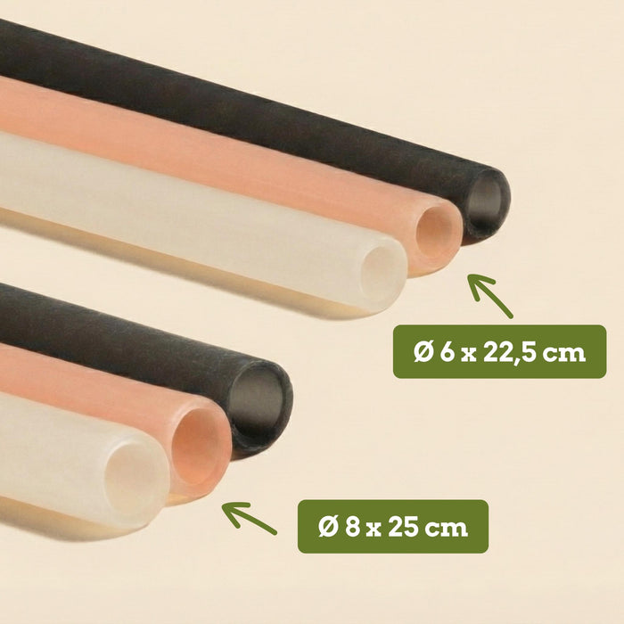 Pailles de riz comestibles, blanches, Ø 8 mm x 25 cm