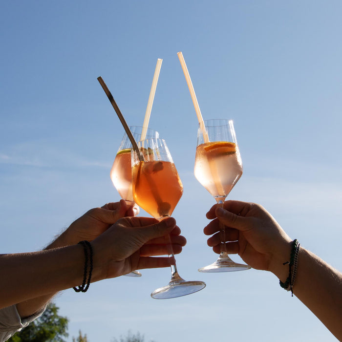 Essbare Reisstrohhalme, braun, Ø 8 mm x 25 cm