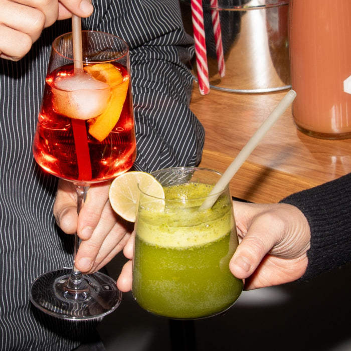 Essbare Reisstrohhalme, weiß, Ø 6 mm x 22,5 cm