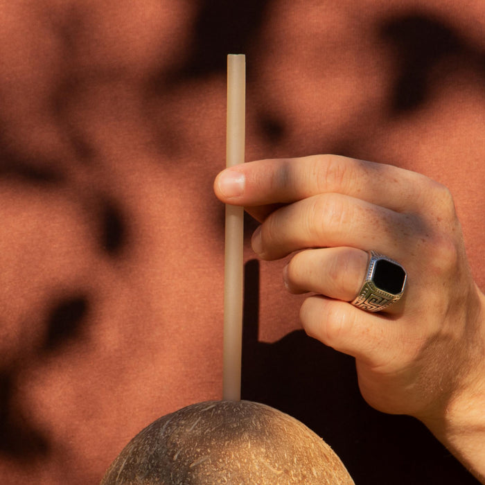 Essbare Reisstrohhalme, weiß, Ø 6 mm x 22,5 cm