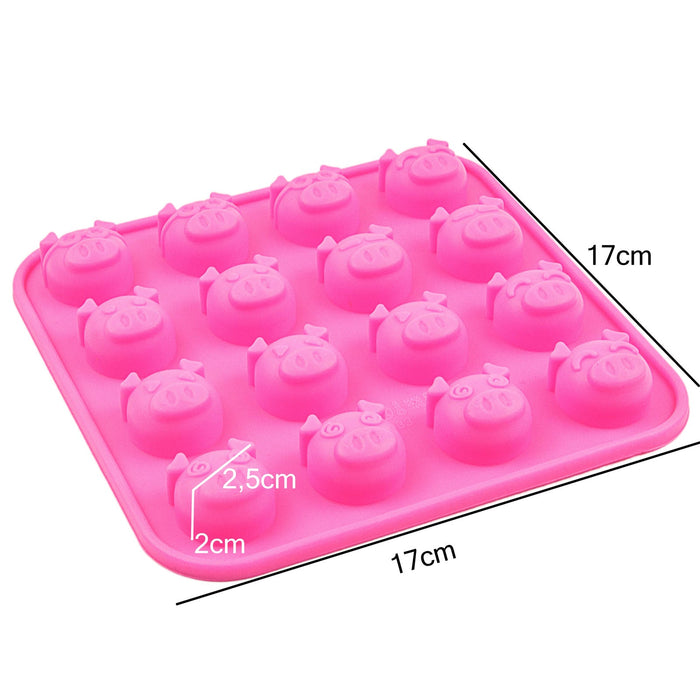 Silicone mold piggy - pink 17x17x2cm