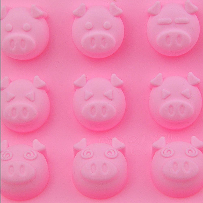 Silikonform Schweinchen - pink 17x17x2cm - Silikon Form Backen, Seife & mehr - Backform