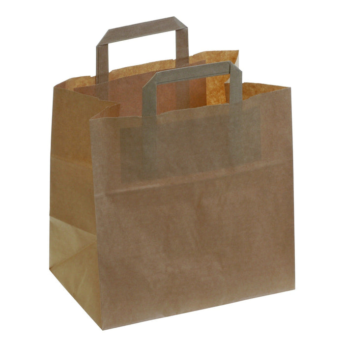 Paper carrier bag kraft brown - 90g/m² - 18x25+7cm