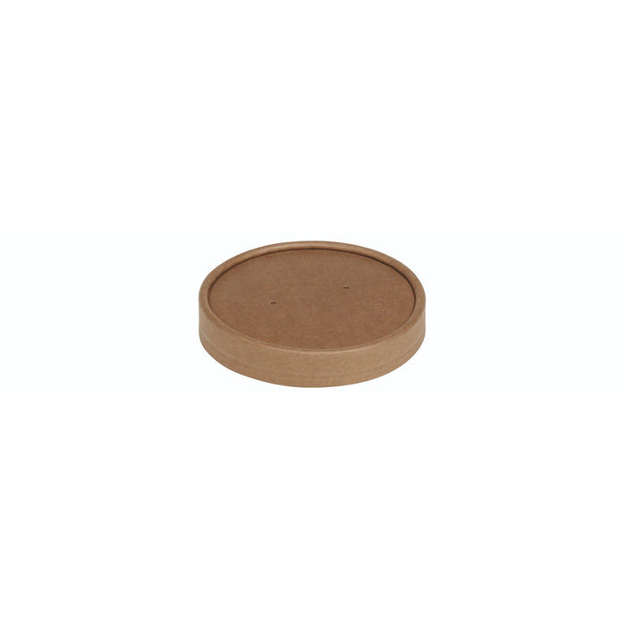 Kraft brown cardboard lid for soup cup 480ml - Ø98mm