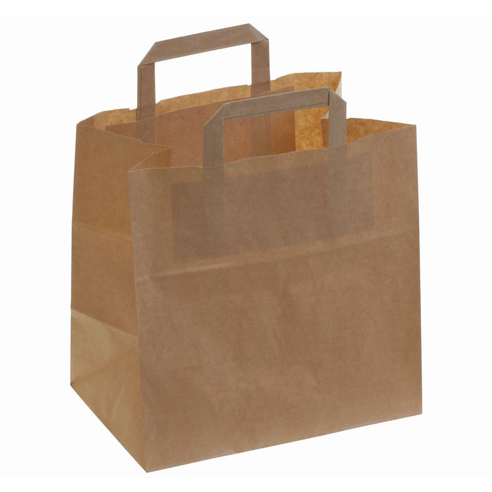 Paper carrier bag kraft brown - 90g/m² - 32x27+16cm