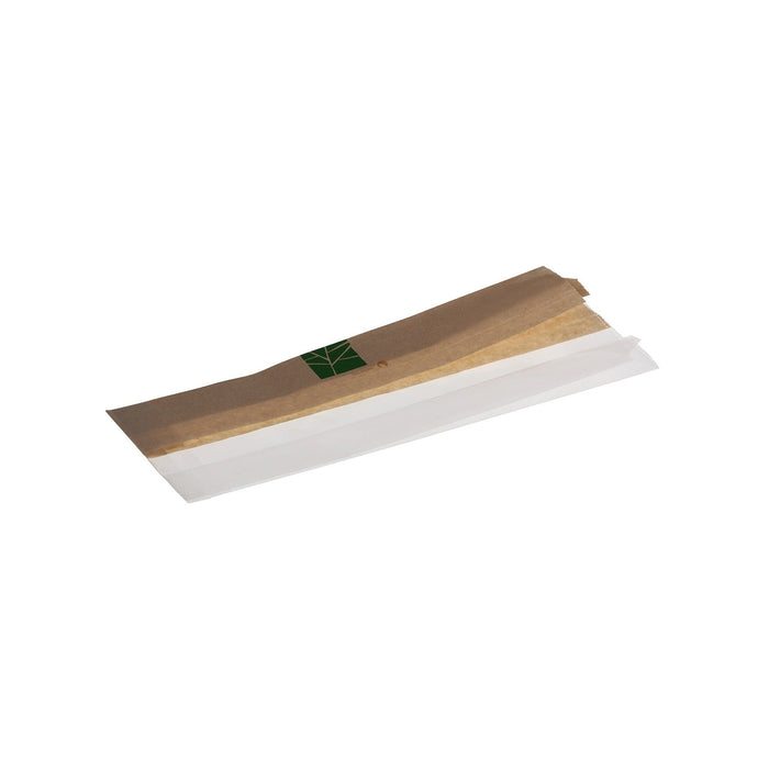 Sandwich bag 1/2 paper, 1/2 PLA - 100+2x30x280mm