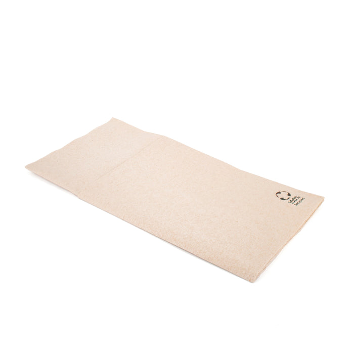 Servilletas de papel para cubiertos - marrón rectangular 20 x 10 cm 2 capas pliegue 1/8
