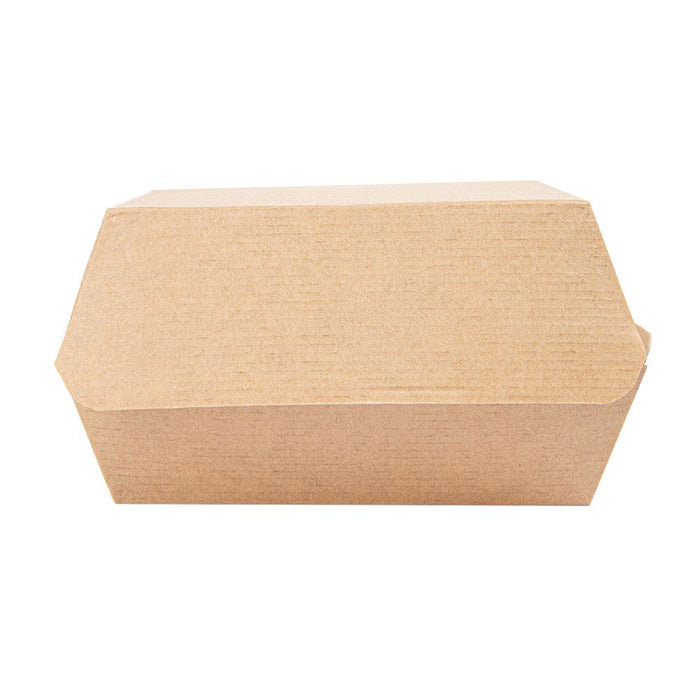 Caja de papel para hamburguesas - marrón 13 x 12,5 x 6,2 cm