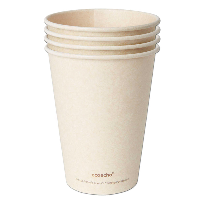Bagasse coffee cup 300ml - Ø 90mm drinking cup - sugar cane disposable cup