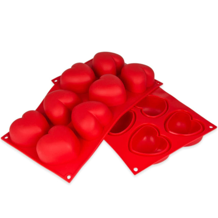 Silicone mold hearts large - red 29.5x17x4cm- 1 mould