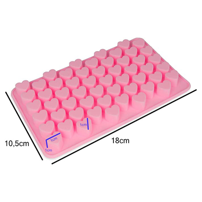 Silikonform Herzen - pink 18x10,5x1cm - Silikon Form Backen, Seife & mehr - Backform