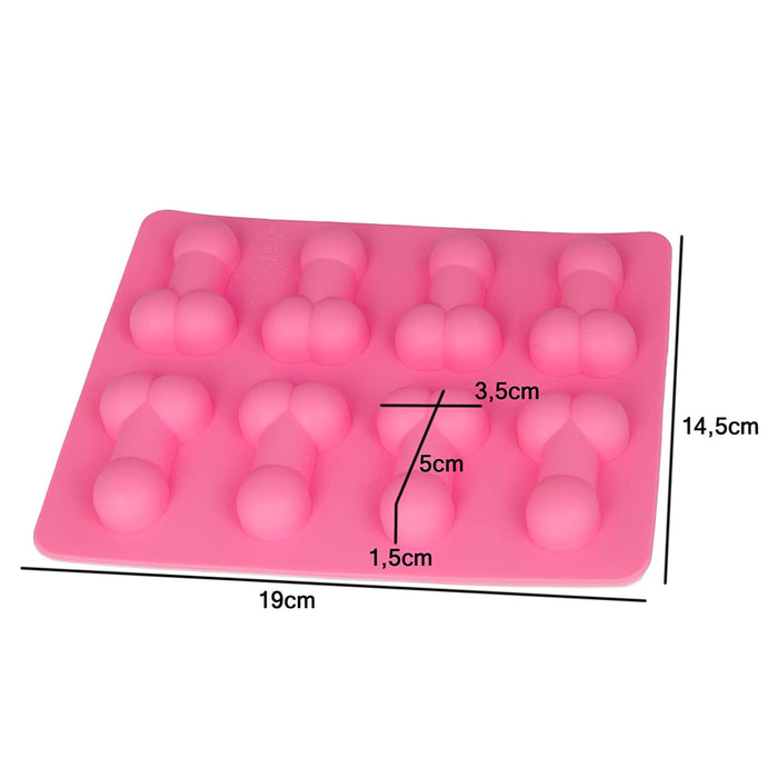 Silicone mold penises - pink 19x15x1cm