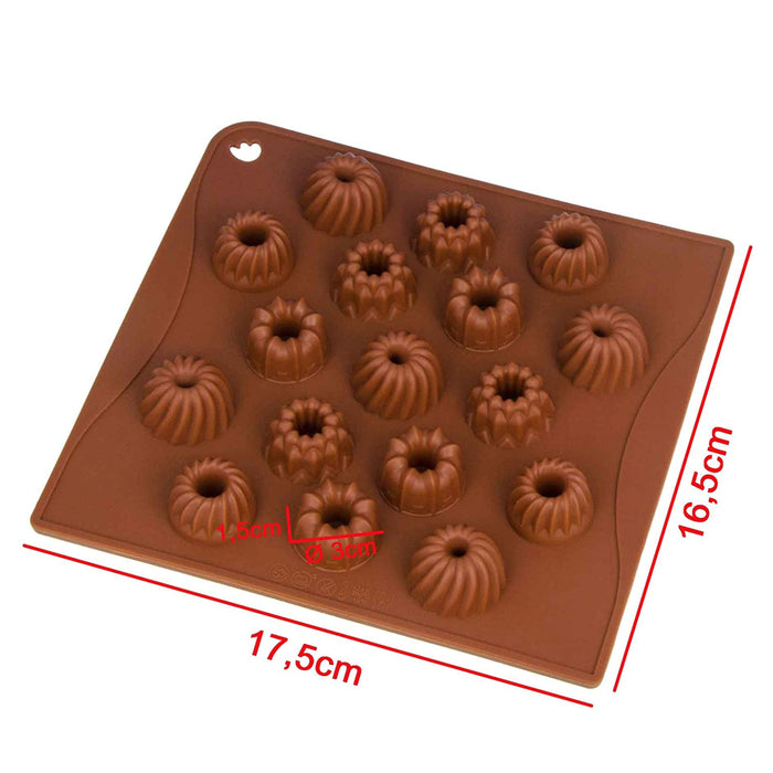 Molde de silicona Bundt cake - marrón 18x17x2cm