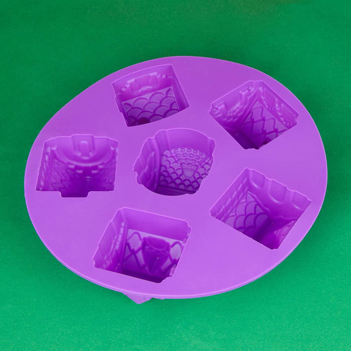 Silicone mold house - purple 26.5x26.5x6cm