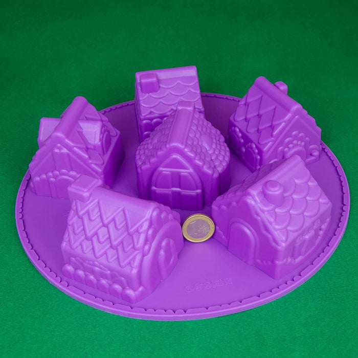 Silicone mold house - purple 26.5x26.5x6cm