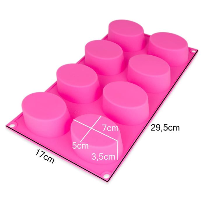 Molde de silicona óvalos - rosa 30x17x3cm