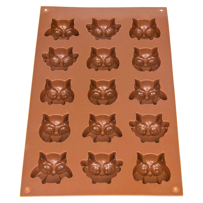 Silicone mold owls (various) - 30x17x2.5cm