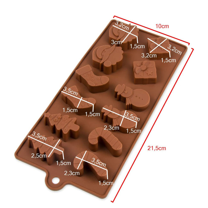 Silicone mold Christmas - brown 21.5x10x1.5cm