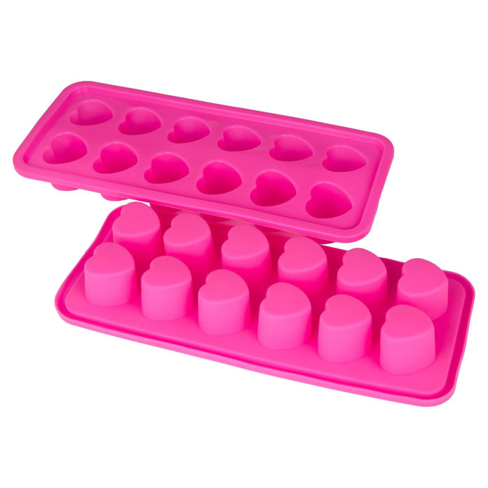 Silicone mold hearts - pink 26x11x3cm