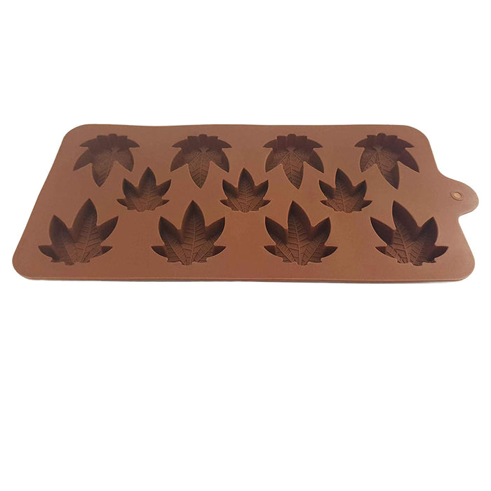 Silicone mold hemp leaf - brown 22.5x10x1cm