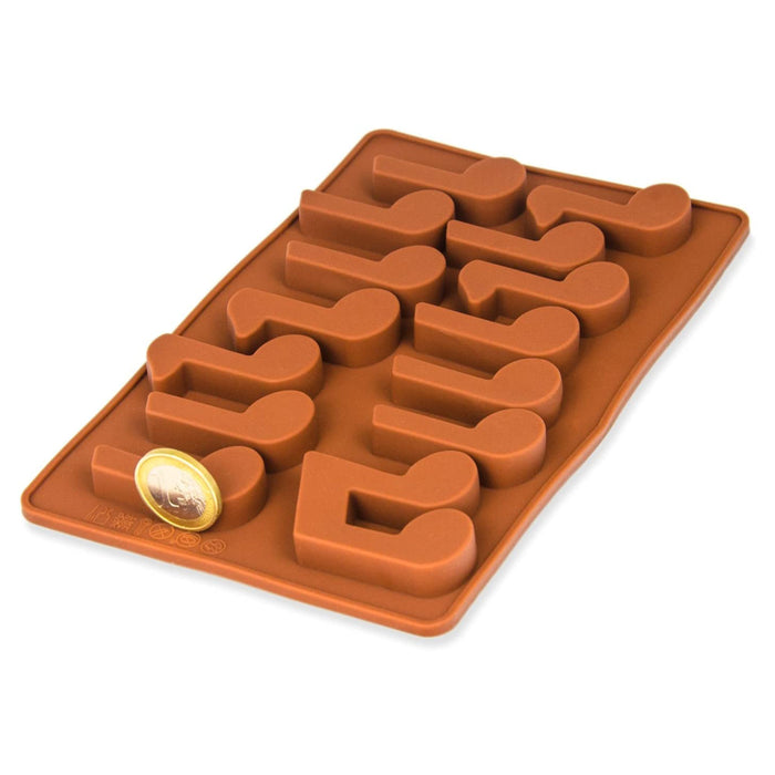 Silicone mold musical notes - brown 19.5x12x1.5cm
