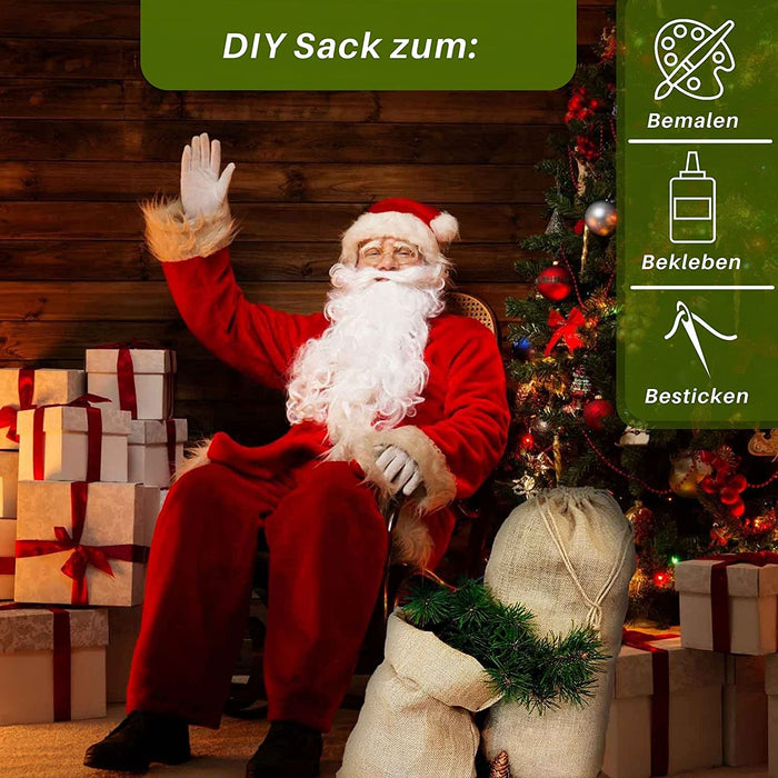 Jute Santa Claus sack - natural 68x35cm