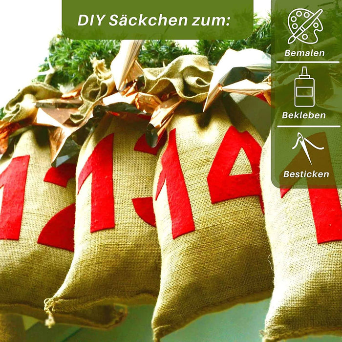 Jute bag - natural 9x15cm jute bag (synthetic fibre) - set of 24 jute bags