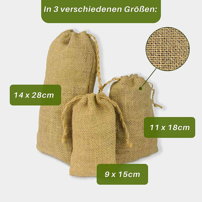 Jute bag - natural 9x15cm jute bag (synthetic fibre) - set of 24 jute bags