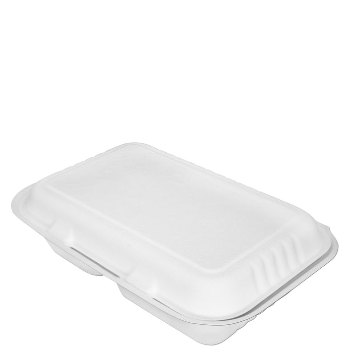 Organic sugar cane bagasse menu box lunch box 2 compartments - 850ml
