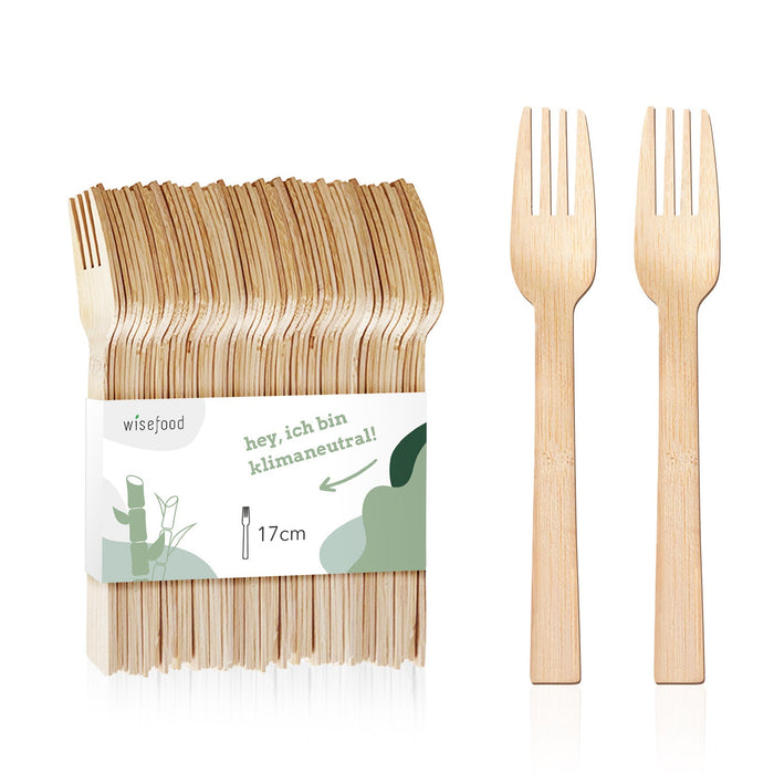 Tenedor de bambú 17 cm - tenedor de bambú desechable