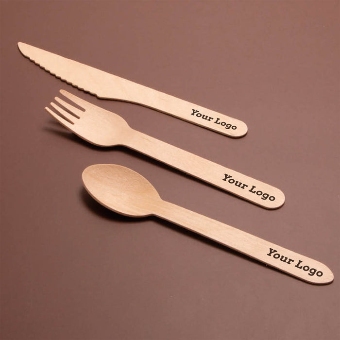 Birch wood fork - 160 mm - individually printed