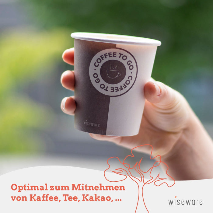 Paper cup printed white - 300ml (12oz) Ø 90mm paper cup organic (cup printed) vending cup