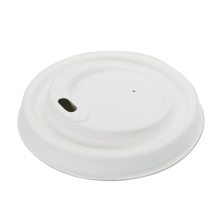Bagasse lid coffee mug 80mm (white, 200ml)