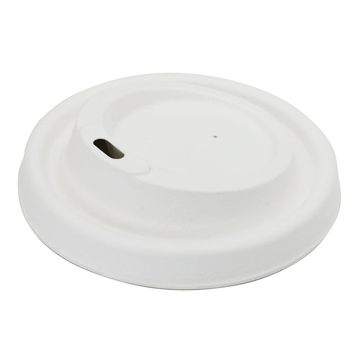 Bagasse lid coffee mug 90mm - (white, 300ml)