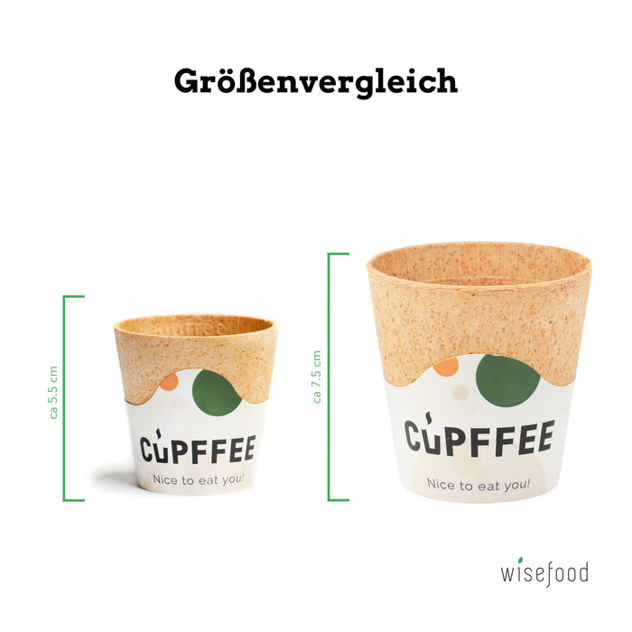 Copos comestíveis Cupffee - 110ml / 220ml (café para viagem, cacau, bebidas quentes)