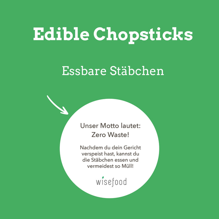 Süße Essbare Sushi Stäbchen / Essstäbchen - Wisefood Chopsticks (schwarz, 5 mm, 22,5 cm)