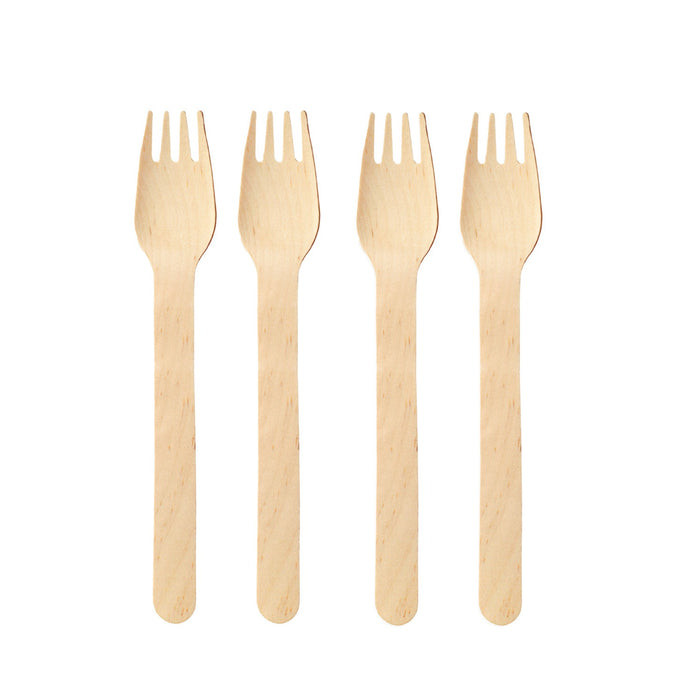 Wooden fork - 16 cm wooden fork disposable 20 pack