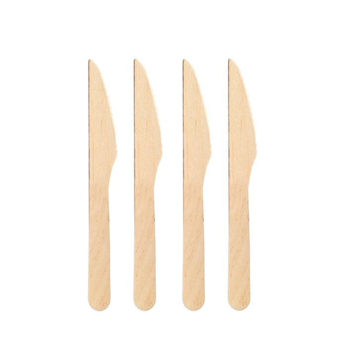 Cuchillo de madera desechable - Cuchillo desechable de 16,5 cm Cuchillo de madera