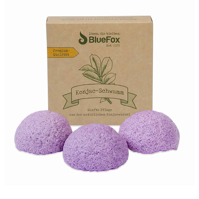 Konjac sponges - purple - set of 3