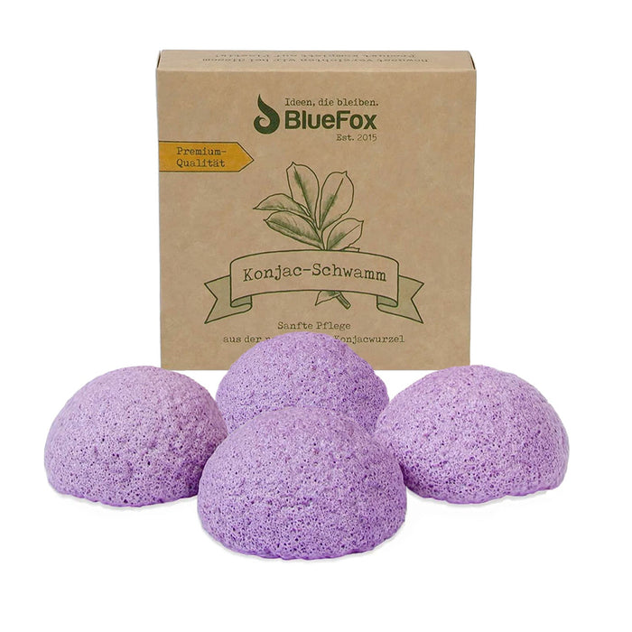 Konjac Sponges - Purple - Set of 4