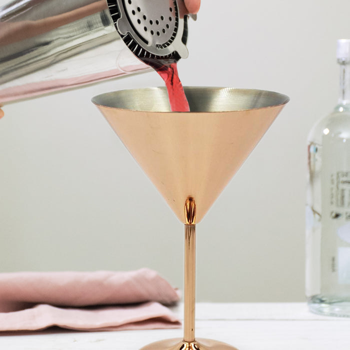 Copa de martini de acero inoxidable oro rosa 200ml