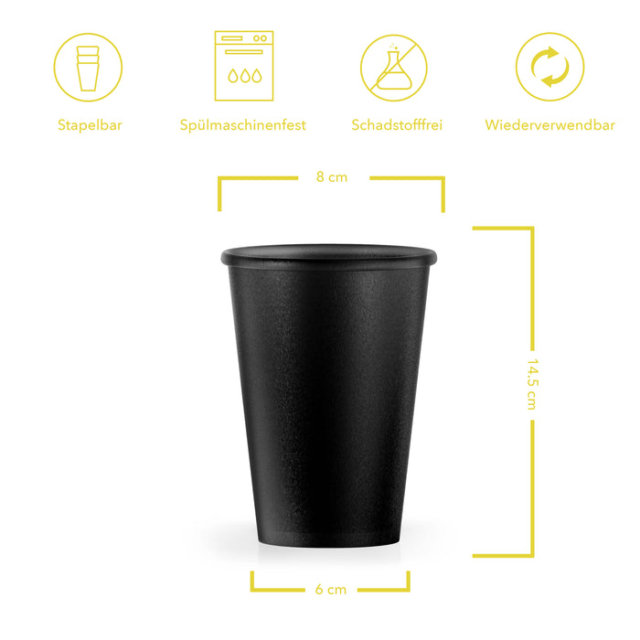 Reusable cup black - 400ml (PP)