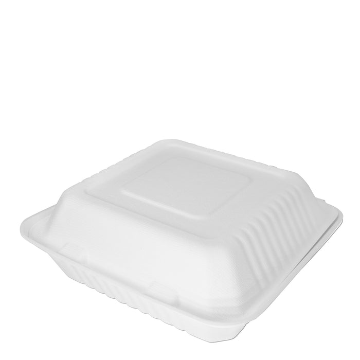 Organic Sugar Cane Bagasse Meal Box Lunch Box - 46 x 20.3 x 4.6 cm - (White)