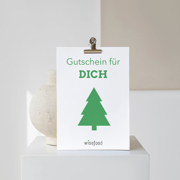 Gift voucher Wisefood as a printable PDF Christmas