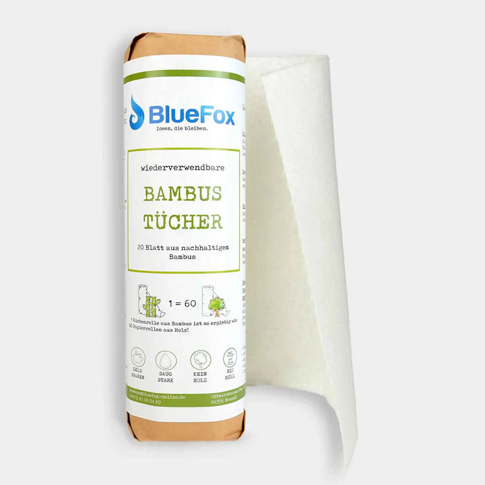 Bambus-Küchenrolle - Bambustuch - 28x28cm (Blatt)