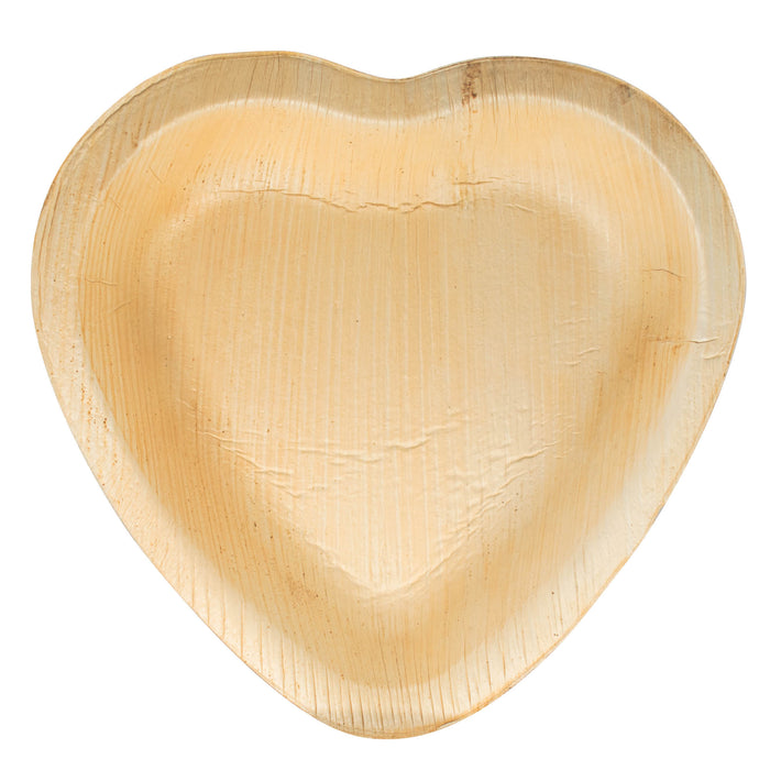 Heart-shaped palm leaf bowl 15 x 16.5 cm