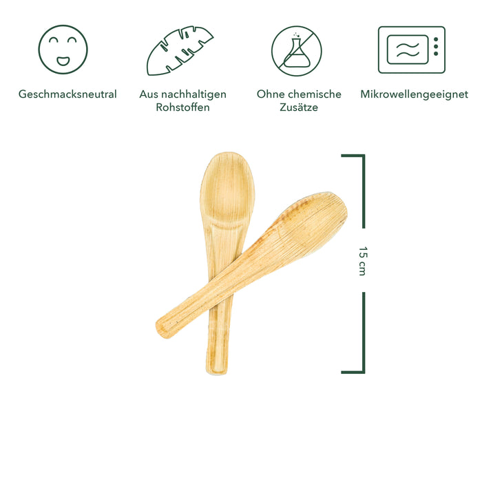 Palm leaf spoon disposable 15 cm - disposable spoon