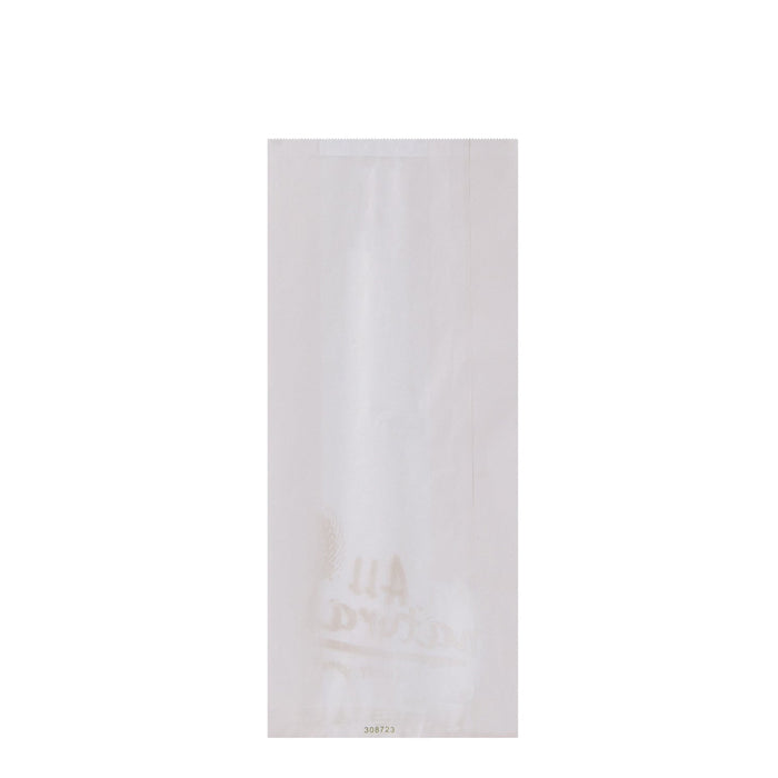 Bolsa de papel para panadería - blanca con estampado "All Natural" 13 x 7 x 28 cm